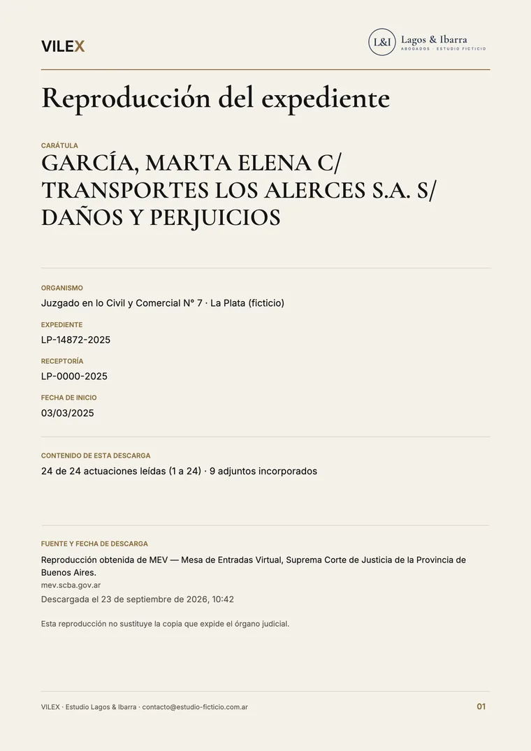Portada ficticia de un expediente descargado con VILEX